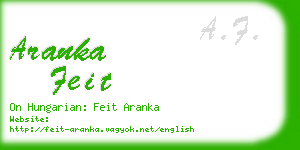 aranka feit business card